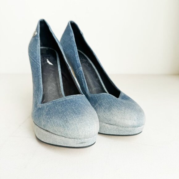 Vintage Diesel Faded Denim High Heels 36 - Picture 2 of 6